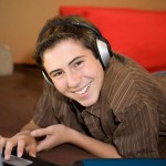 boy headphones computer